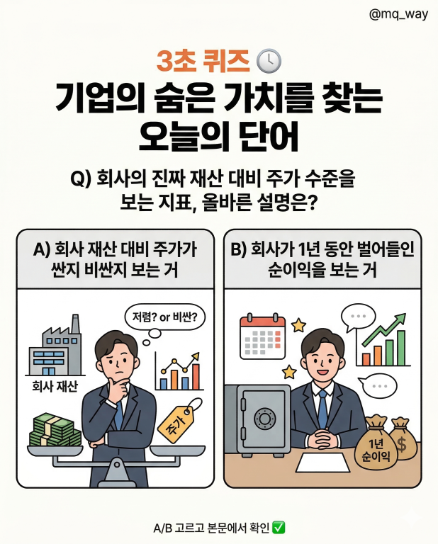 3초 퀴즈 ⏱️ 기업의 숨은 가치를 찾는 오늘의 단